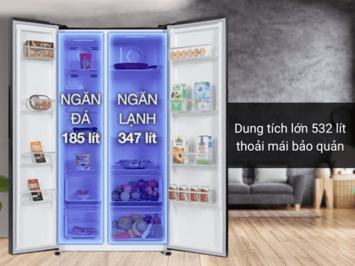 tủ lạnh sharp sj-sbx530v-sl inverter 532l (4) Dung tích lớn 532 lít thoải mái bảo quản