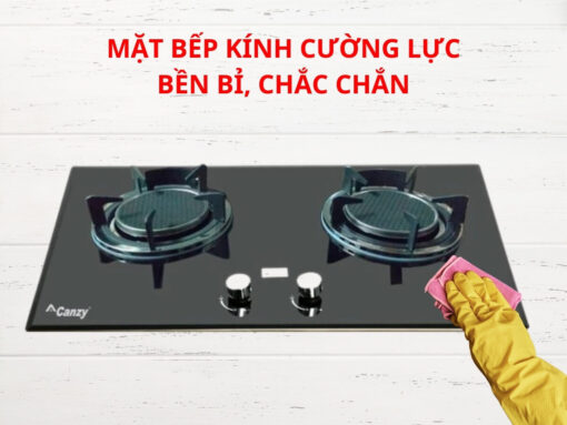 bếp gas hồng ngoại canzy cz 68h (2) Mặt bếp kính cường lực bền chắc