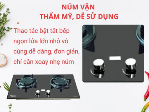 bếp gas hồng ngoại canzy cz 68h (4) Núm vặn thẩm mỹ, dễ sử dụng
