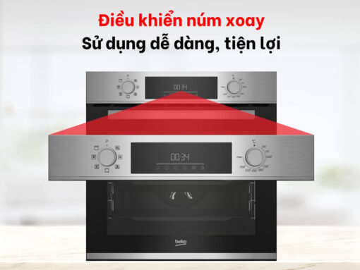 lò nướng beko bbim12300x (4) Điều khiển núm xoay và cảm ứng dễ sử dụng