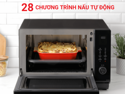 lò vi sóng hấp nướng panasonic nn-ds59nbyue (2) Thiết kế 3in1 vi sóng - hấp - nướng, 28 chương trình nấu tự động