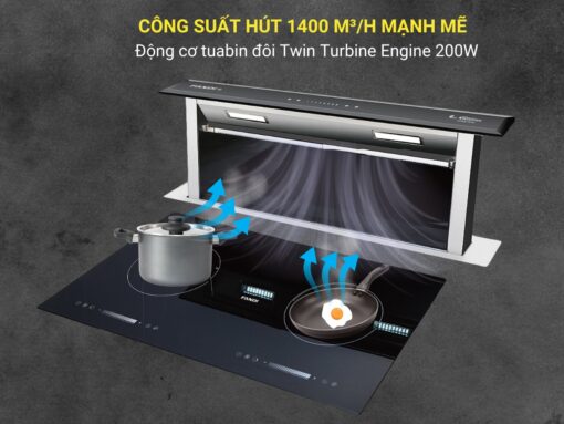Công suất hút 1400 m³/h mạnh mẽ