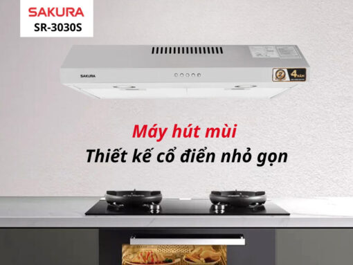 Máy hút mùi Sakura SR-3030S thiết kế cổ điển nhỏ gọn