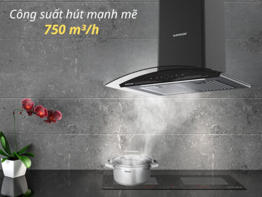 máy hút mùi sunhouse shb72062 (2) Công suất hút mùi mạnh mẽ 750 m³/h