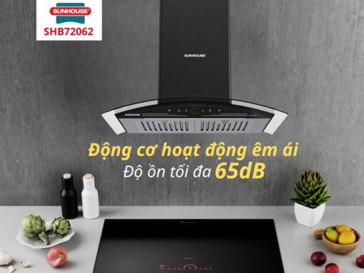 máy hút mùi sunhouse shb72062 (4) Vận hành êm ái, độ ồn tối đa 65dB
