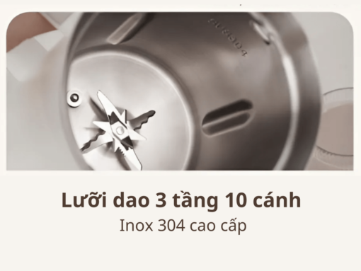 máy làm sữa hạt bear sb-sh12h (5) Lưỡi dao 3 tầng 10 cánh inox 304 cao cấp