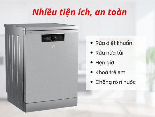 máy rửa chén beko bdfn36650xc (2) Nhiều tiện ích và an toàn khác
