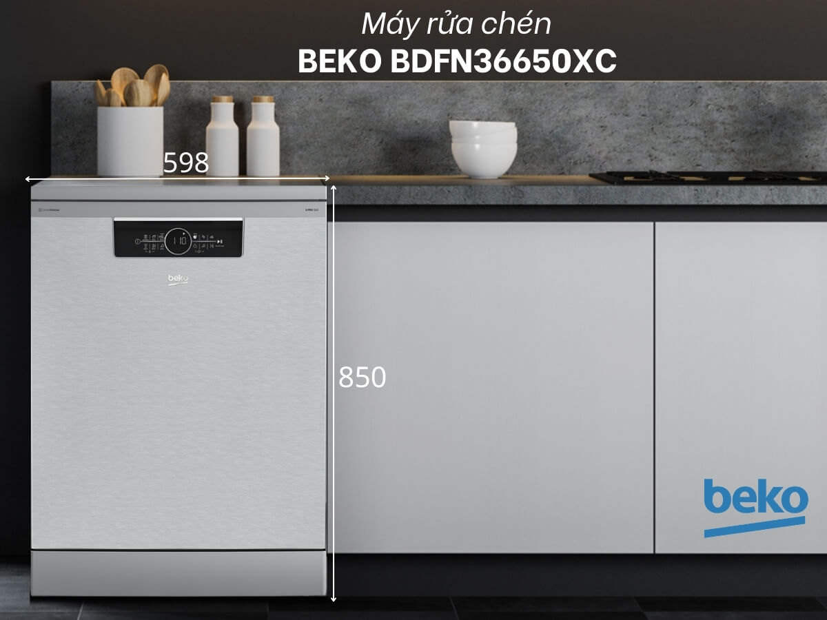 Máy rửa chén Beko BDFN36650XC thiết kế độc lập sang trọng