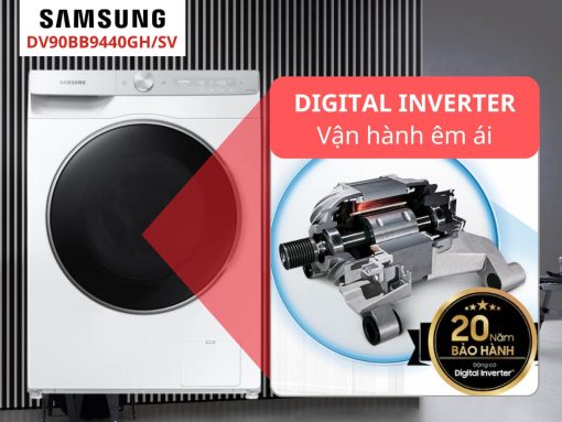 Động cơ Digital Inverter vận hành êm, tiết kiệm điện