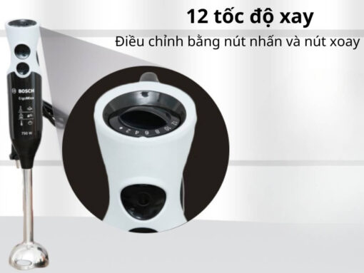 máy xay cầm tay bosch msm67160 (3) 12 tốc độ xay, điều chỉnh dễ dàng bằng nút nhấn và nút xoay