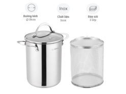 Nồi chiên ngập dầu kèm giỏ inox Arber AN-03VH
