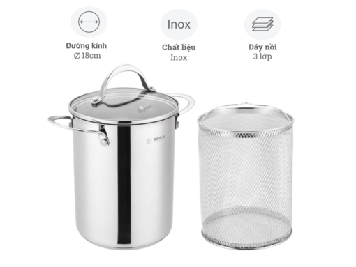 Nồi chiên ngập dầu kèm giỏ inox Arber AN-03VH