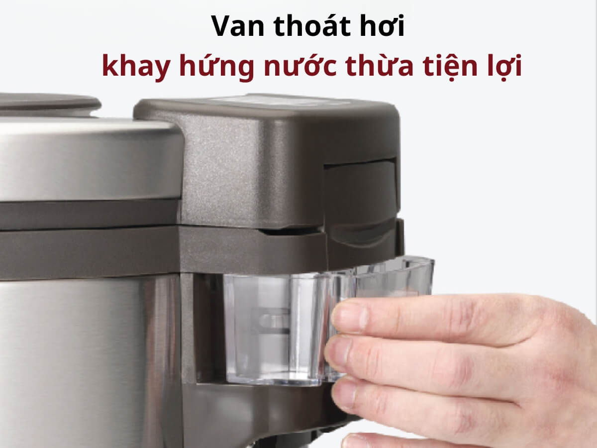 Van thoát hơi và khay hứng nước thừa tiện lợi