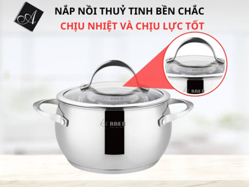 Nắp thuỷ tinh bền chắc, chịu nhiệt và chịu lực tốt
