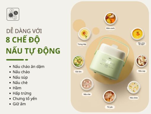 8 chế độ nấu tự động