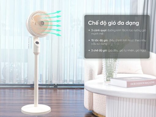 3 chế độ gió, 15 tốc độ gió tuỳ chỉnh
