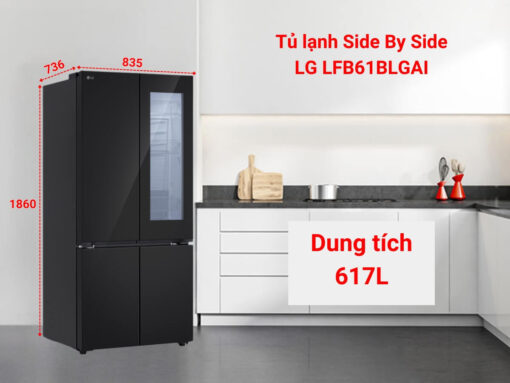 Tủ lạnh LG LFB61BLGAI thiết kế Multi Door 4 cánh sang trọng