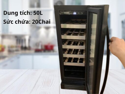 tủ rượu malloca mwc-20bg (2) Dung tích 50 lít, sức chứa tối đa 20 chai rượu