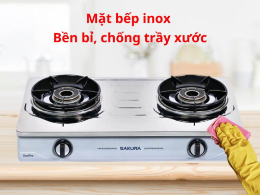 bếp gas sakura sa-795ls (2) Mặt bếp inox chống trầy xước
