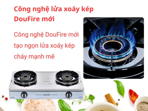 bếp gas sakura sa-795ls (6) Công nghệ lửa xoáy kép DouFire mới