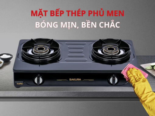 bếp gas sakura sa-796le (1) Mặt bếp thép phủ men bền chắc