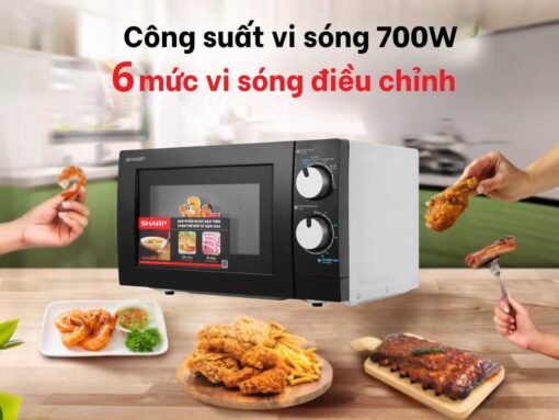 Công suất vi sóng 700W, 6 mức vi sóng điều chỉnh