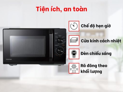lò vi sóng toshiba mw3-mg25pe(bk) (2) Tính năng tiện ích, an toàn