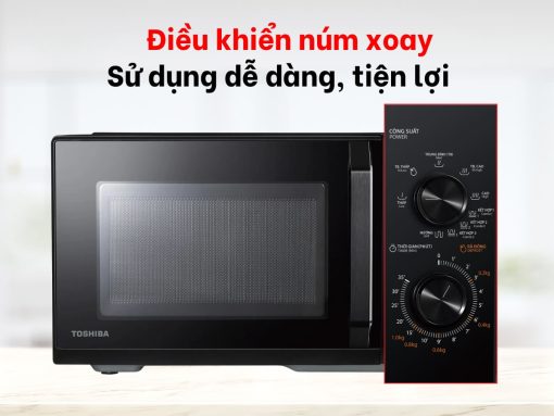 lò vi sóng toshiba mw3-mg25pe(bk) (3) Điều khiển núm xoay dễ sử dụng