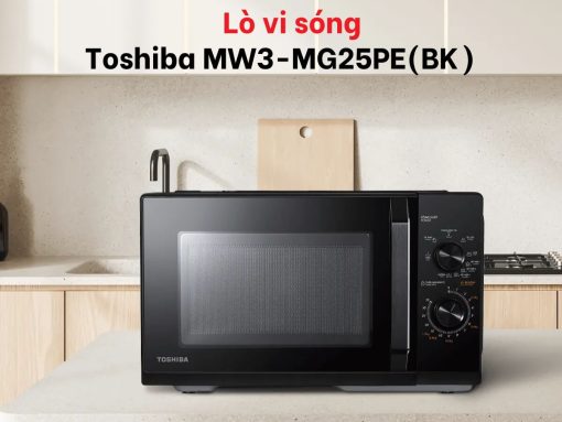 lò vi sóng toshiba mw3-mg25pe(bk) Lò vi sóng Toshiba MW3-MG25PE(BK) thiết kế để bàn nhỏ gọn, dung tích 25 lít