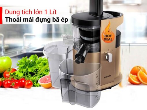 Bình chứa nước ép và khoang chứa bã dung tích lớn