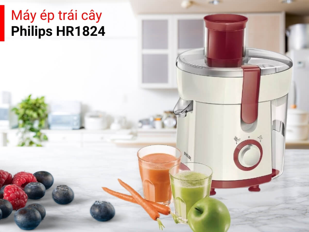 Máy ép trái cây Philips HR1824 thiết kế hiện đại, thanh lịch