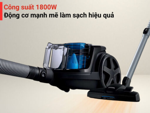 máy hút bụi philips fc9350 (4) Động cơ mạnh mẽ, công suất 1800W làm sạch hiệu quả