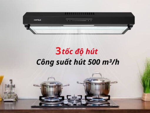 Công suất hút mùi 500 m³/h - 3 tốc độ hút