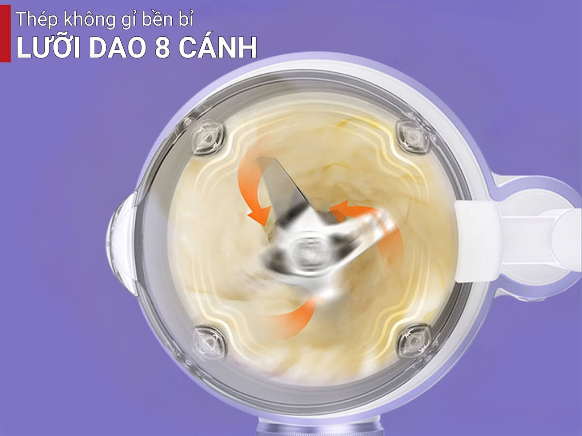 Lưỡi dao 8 cánh thép không gỉ bền bỉ