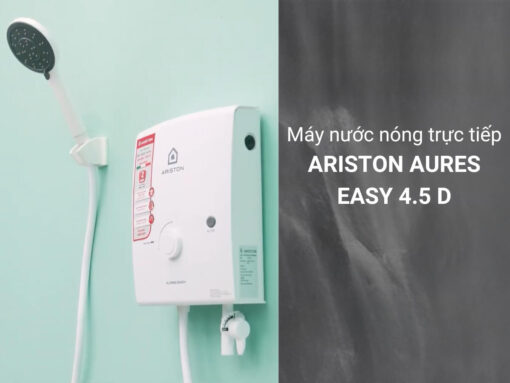 Máy nước nóng Ariston AURES EASY 4.5 D thiết kế hiện đại, gắn tường tiện lợi