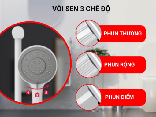 Vòi sen 3 chế độ phun