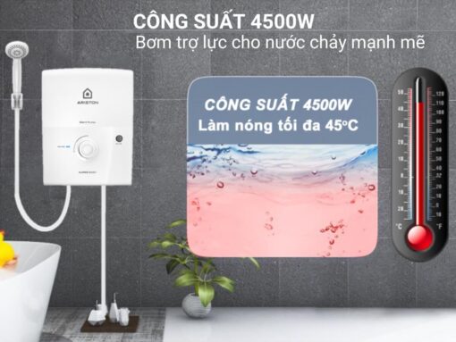Công suất 4500W cho khả năng làm nóng nhanh