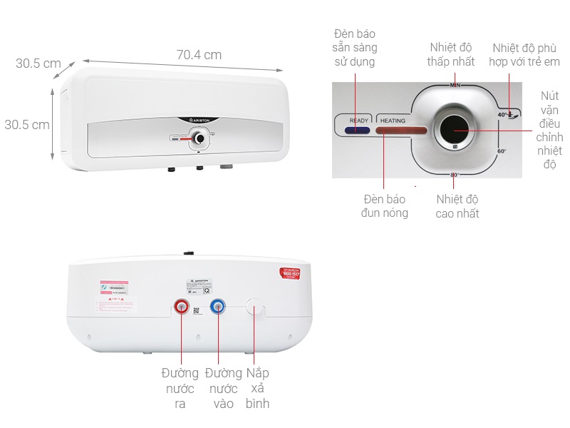 máy nước nóng ariston sl2 20 rs 2.5 fe
