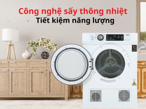 máy sấy aqua aqh-v700fw 7kg (2) Công nghệ sấy thông hơi tiết kiệm năng lượng