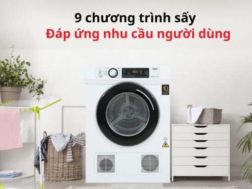 máy sấy aqua aqh-v700fw 7kg (3) 9 chương trình sấy đa dạng