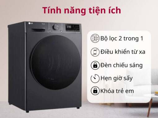máy sấy lg dvhp50m 10.5kg (5) Tính năng tiện ích khác
