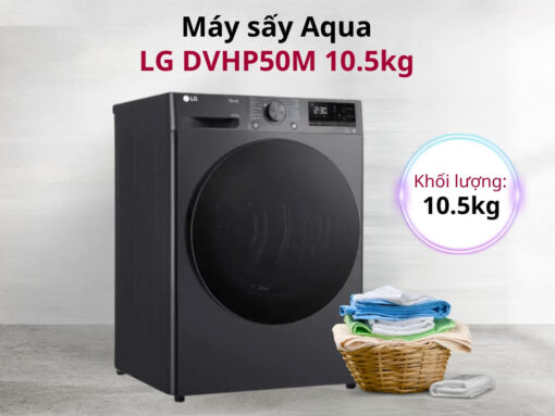 máy sấy lg dvhp50m 10.5kg Máy sấy LG DVHP50M thiết kế cửa trước hiện đại, khối lượng sấy 10.5kg