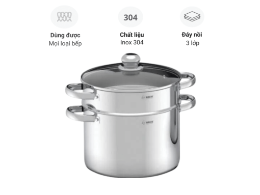 nồi luộc gà kèm xửng hấp arber an30l