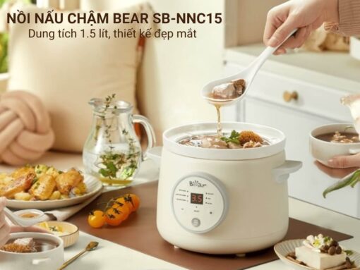 Nồi nấu chậm Bear SB-NNC15 dung tích 1.5 lít, thiết kế đẹp mắt