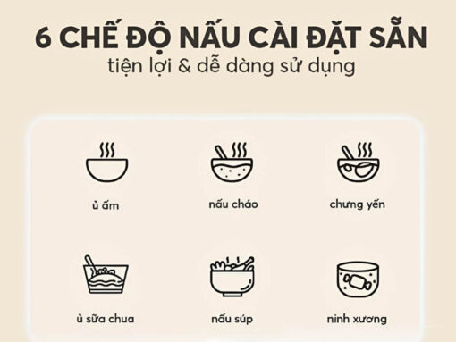 nồi nấu chậm elmich sce-8524ol (1) 6 chế độ nấu tự động tiện dụng