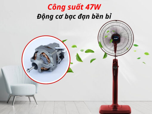 quạt đứng mitsubishi lv16-rb cy-rd (2) Công suất 47W, vận hành êm ái