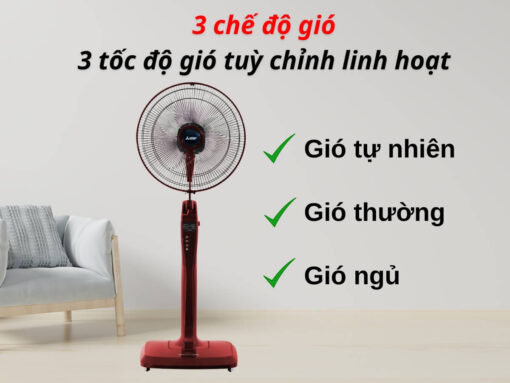 quạt đứng mitsubishi lv16-rb cy-rd (4) 3 chế độ gió và 3 tốc độ gió tuỳ chỉnh linh hoạt