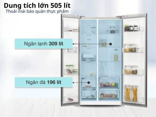 Dung tích lớn 505 lít thoải mái bảo quản thực phẩm