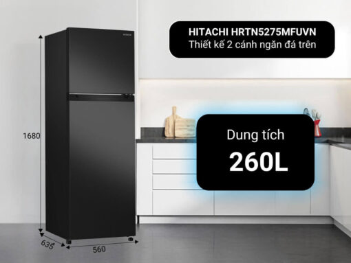 tủ lạnh hitachi hrtn5275mfuvn inverter 260l (2)