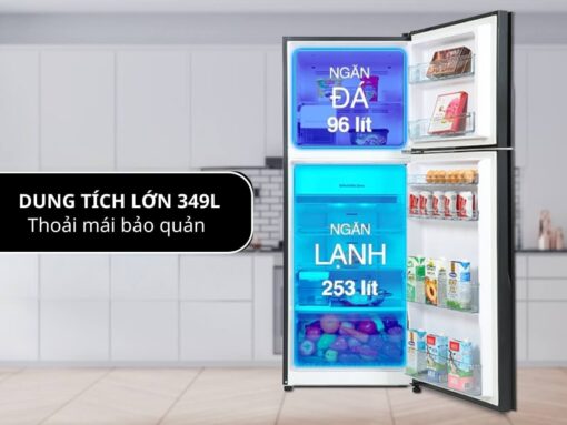 Dung tích lớn 349 lít thoải mái bảo quản thực phẩm